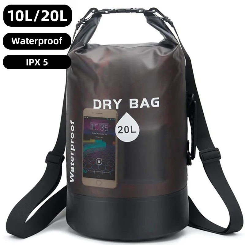 Borsa impermeabile impermeabile 10L 20L custodia per il nuoto Trekking Rafting canottaggio kayak Rafting Drybags zaino XD117Y