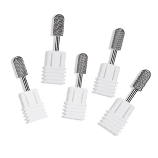 TFSCLOIN-Bits cilíndricos bidirecionais, carboneto de tungstênio, fresa, broca do prego, manicure Pedi, Nail Salon, prata, novo