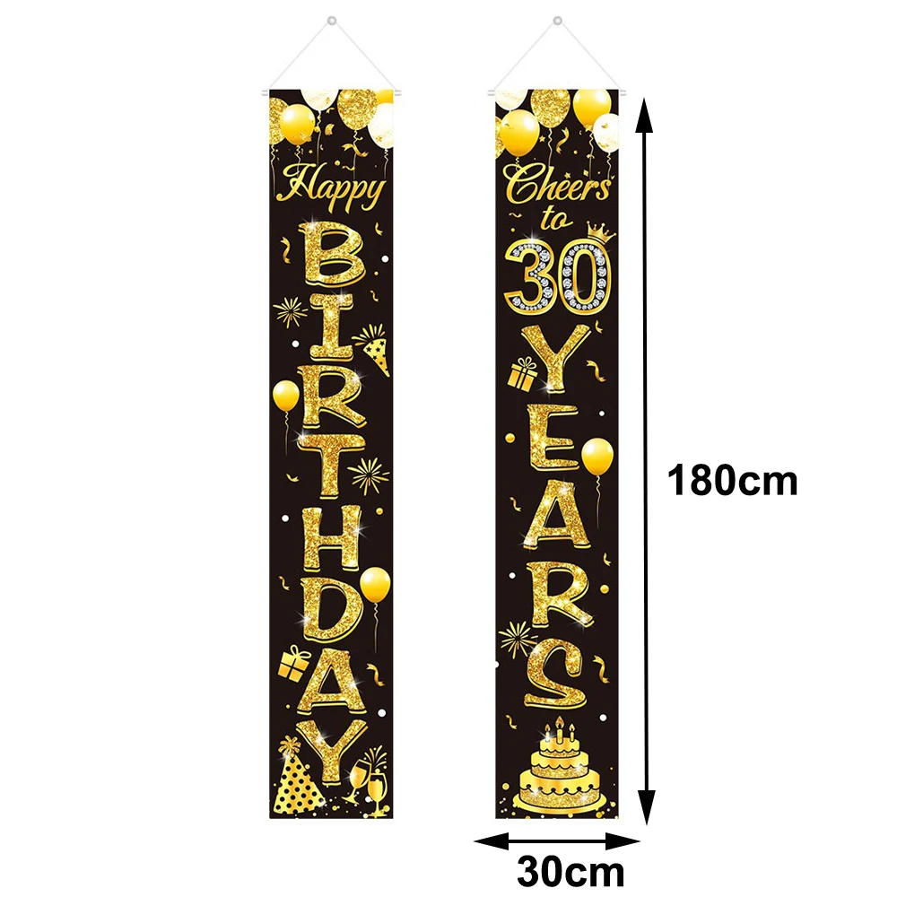30. Geburtstag Dekorationen Schwarz-Gold Tischgeschirr Pappteller Servietten 30. Geburtstagsparty Zubehör für Männer Frauen 30. Party Feier – Detail 3
