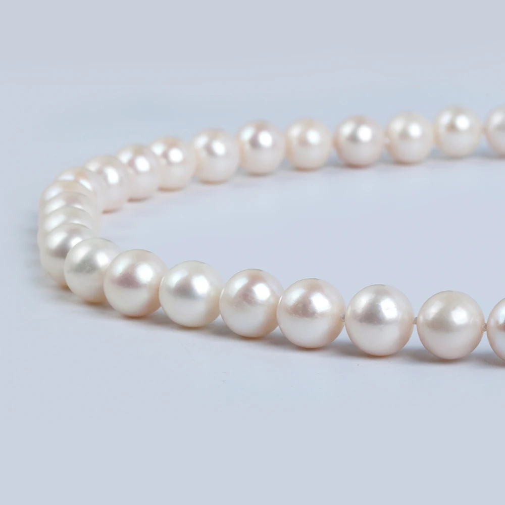 Classic Round Pearl Strand - 9.5-10.5mm AAA Natural Freshwater Pearls, 17.5