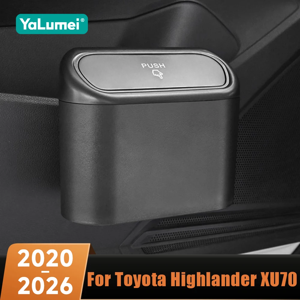 Portable Hanging Mini Car Trash Can Organizer Accessories For Toyota Highlander XU70 Kluger 2020 2021 2022 2023 2024 2025 2026