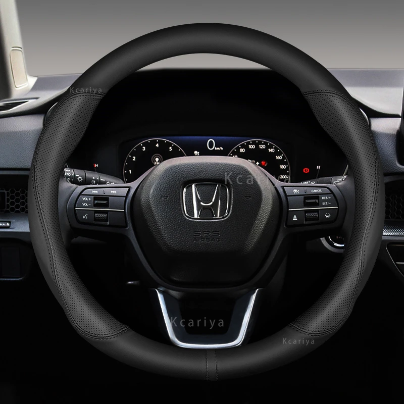 For Honda Civic Fit Jazz Accord Pilot Passport Stepwgn CRV BRV HRV Insight 38cm Car Stylish Leather Steering Wheel Cover