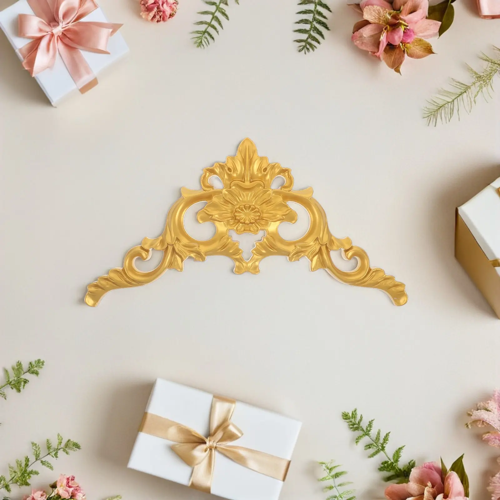 4Pcs Decorative Ceiling Medallions Rococo Corner Rosette Molding European Style Baroque Ceiling Roses for Chandeliers Light