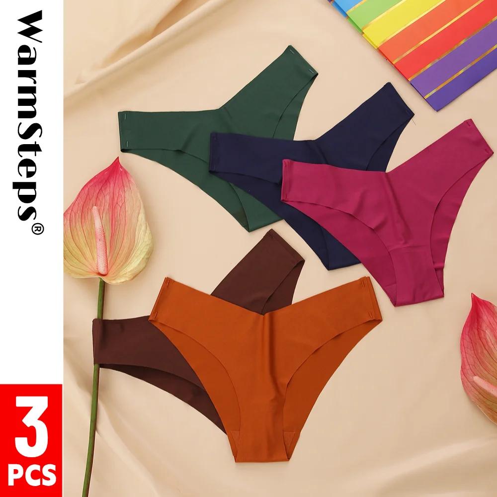 3 teile/satz Frauen Höschen nahtlose Unterwäsche V-Taille Tanga mehrfarbige brasilia nische Höschen Frau Eis Seide Dessous intime Freeship
