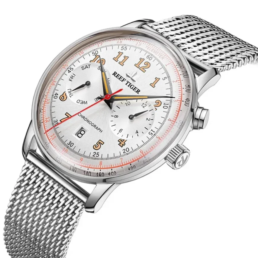 ريف النمر الرجال ساعة أوتوماتيكية 40 مللي متر الأعمال الميكانيكية ساعة اليد سامسونج مضيئة شهر أسبوع تاريخ الياقوت مرآة #2