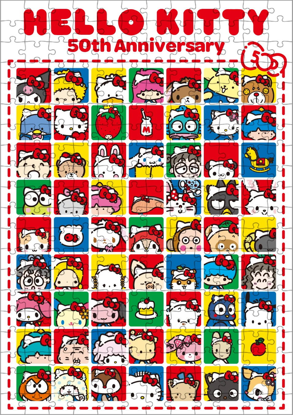 Hello Kitty 50Th Anniversary Jigsaw Puzzle Sanrio 108/200/300/500/1000 Pieces Puzzles Adult Stress Relieving Game Creative Gifts