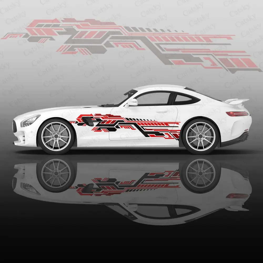 

Abstract Geometric Design Car-Body Stickers Itasha Vinyl Car Side Decal Sticker Car-Body Sticker Car Decor Stickers