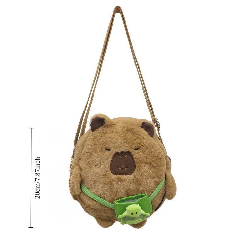 Kawaii Capybara-Plüschbeutel, niedliche Cartoon-weiche Schultasche, tägliche All-in-One-Aufbewahrung, Handytasche, Geschenke für Studenten und Frauen