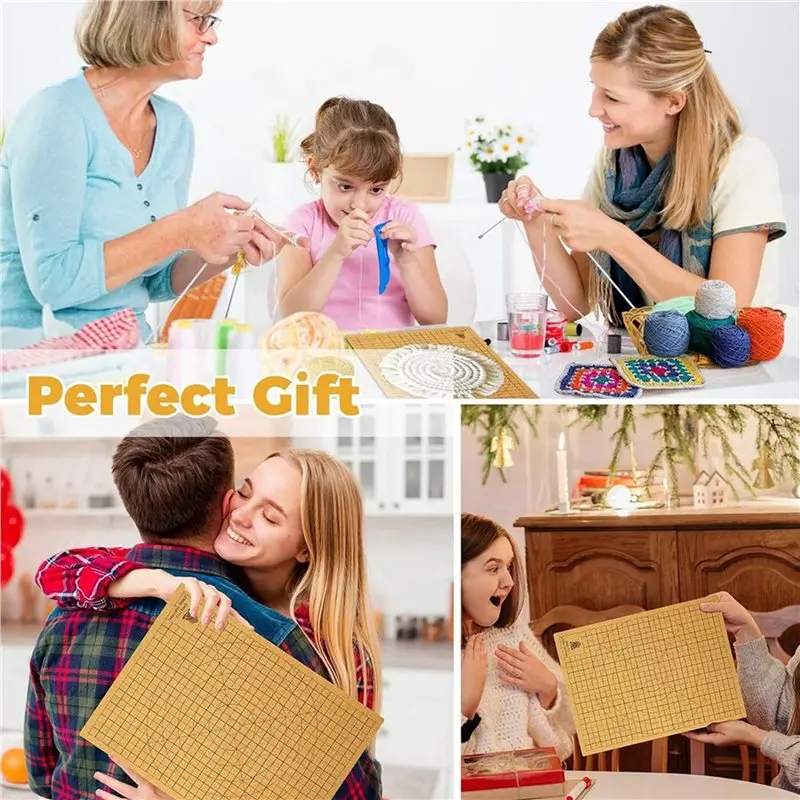 لوح SDFC-Macrame وحامل معدني قابل للتعديل، لوحة مشروع Macrame مزدوجة الجانب مقاس 12 × 16 بوصة مع دبابيس، لشعر مستعار سوار الحبال #4