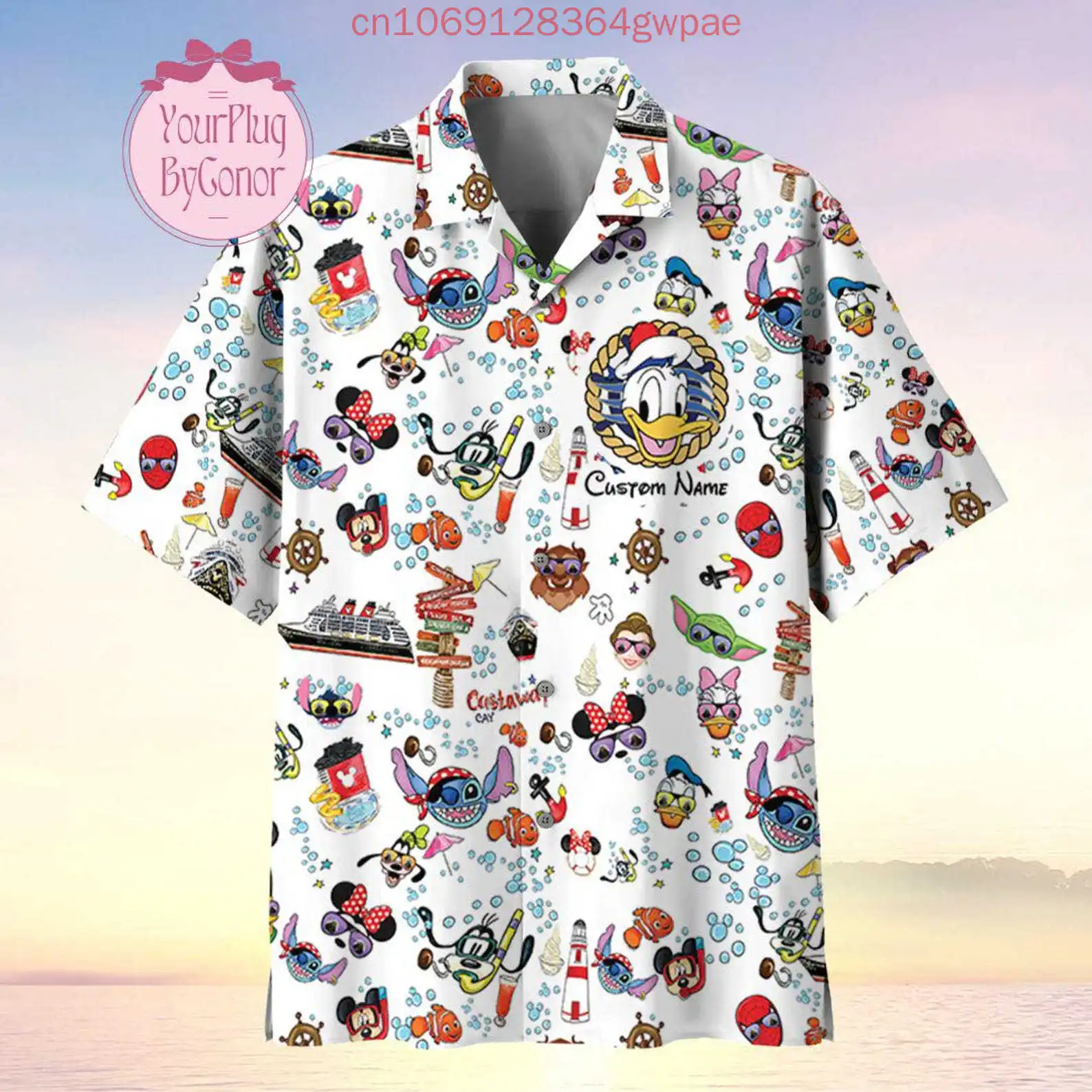 Disney Donald Duck Cruise Hawaiian Shirt Men and Women Casual Beach Shirts Fantasy Magic Wish Short Sleeve Resort Kids Shirt