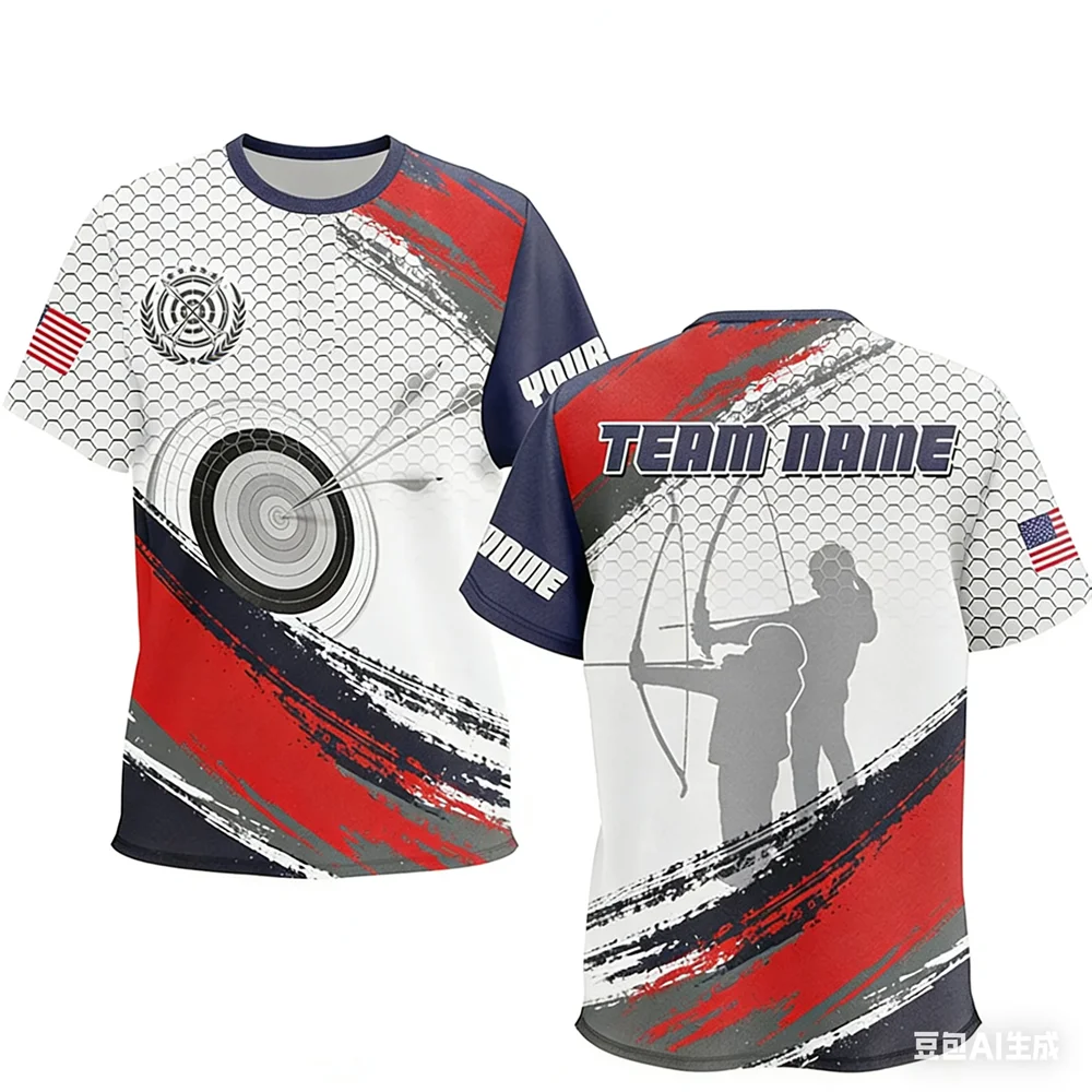 Personalized Archery Jersey Funny 3D Printing Men's T-shirts Fashion Custom Name Archery Player T Shirt Gifts For Archery Lovers