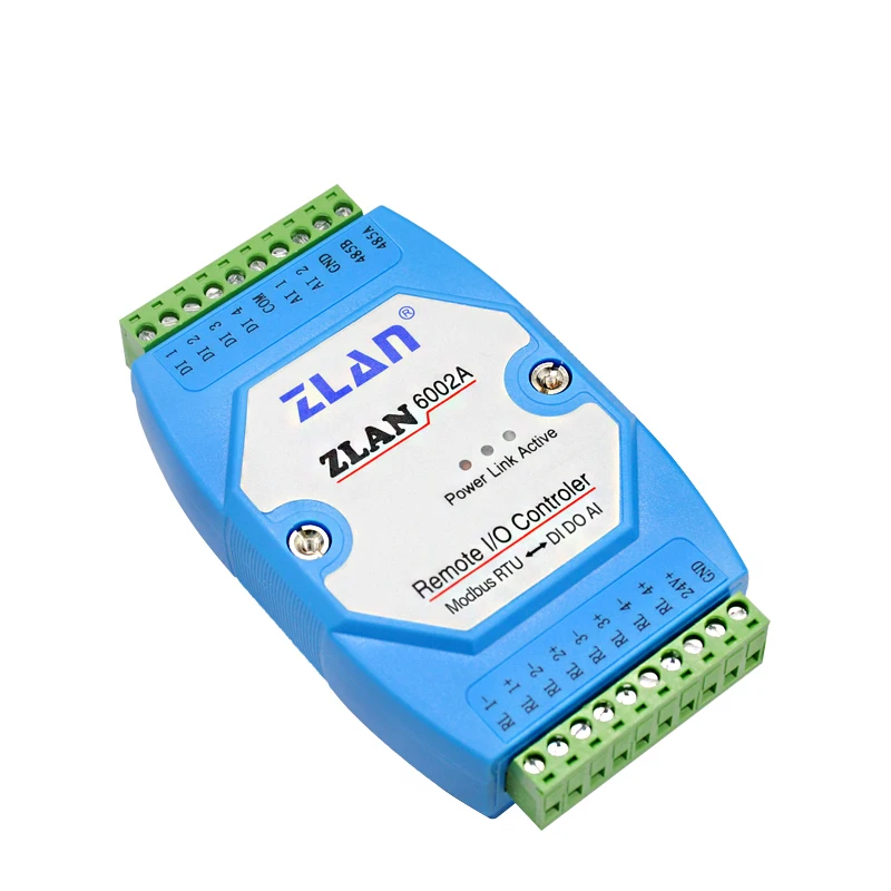 Digital entrada e saída analógico interruptor de controle remoto, 2 AI, 4 DI, 4 DO, RS485, RTU i/o módulo, ZLAN6002A