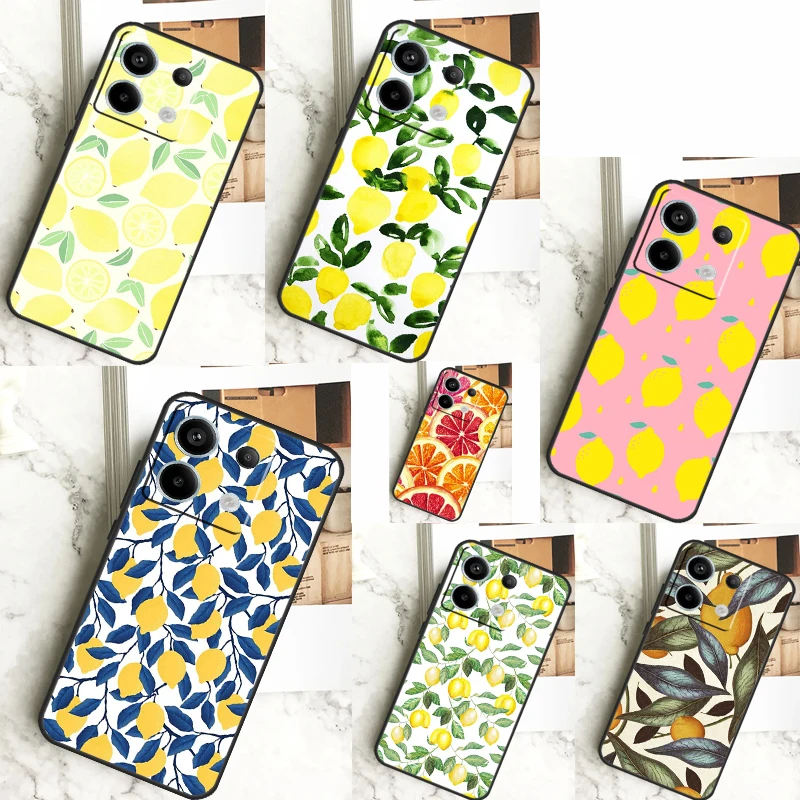 Summer Fruit Lemon Case For Xiaomi Redmi Note 13 12 10 9 8 11 Pro 12S 11S 10S 9S Remdi 13C 9C 10C 12C Cover