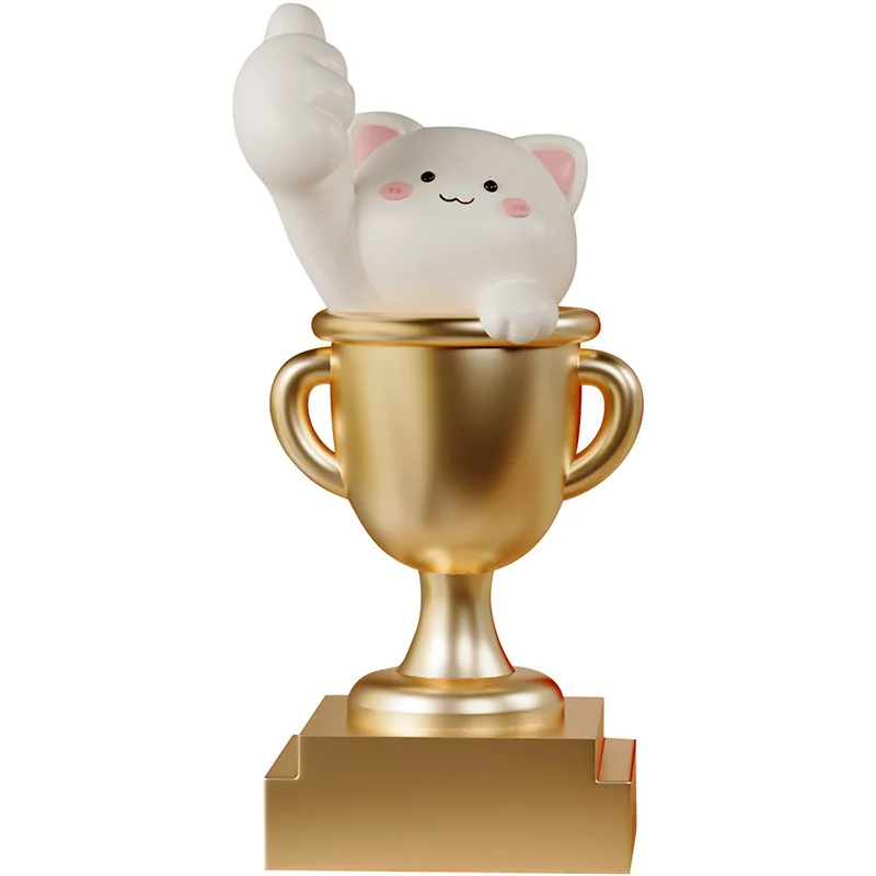 Resin Kitten Cute Company Annual Meeting Graduation Crafts Creative Ornament Trophy Awards Prizes Teachers' Day Gifts