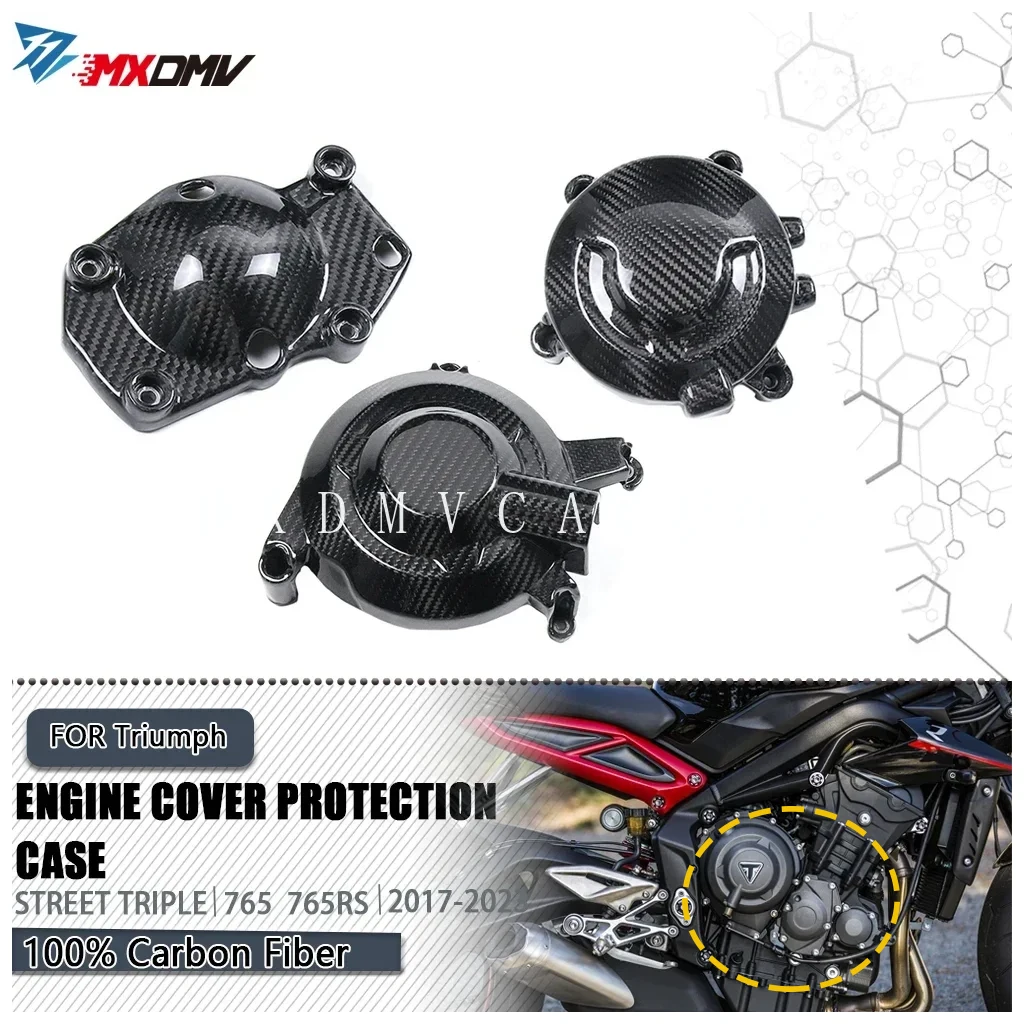 

For Triumph Daytona 675R 2013-2016 STREET TRIPLE 765 R RS 2017-2021 Motorcycle carbon fiber Engine cove Engine protective cover