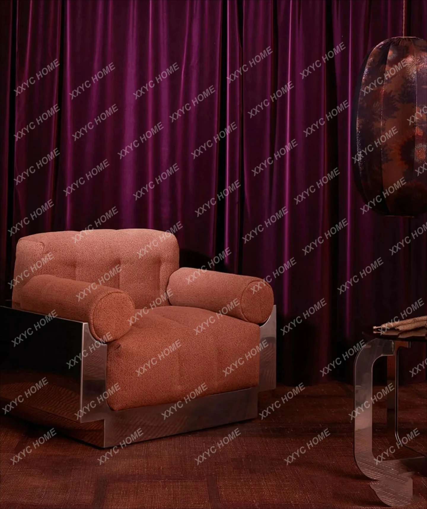 

Retro Bauhaus Style Stainless Steel Single Casual Lazy Modern Living Room Sofa X
