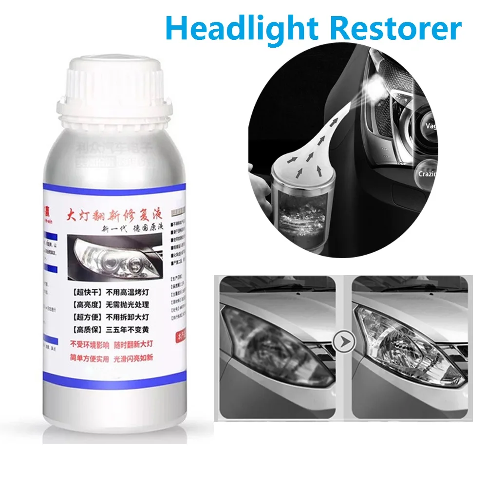 Headlight Polisher Liquid Evaporator Polymer Liquid Headlights Chemical Polish Headlight Restoration Kit Polish For Headlights