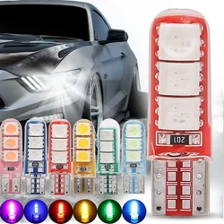10pcs LED W5W T10 194 168 W5W COB 6SMD Led Parking Bulb Auto Wedge Clearance Lamp CANBUS Silica Bright White License Light Bulbs