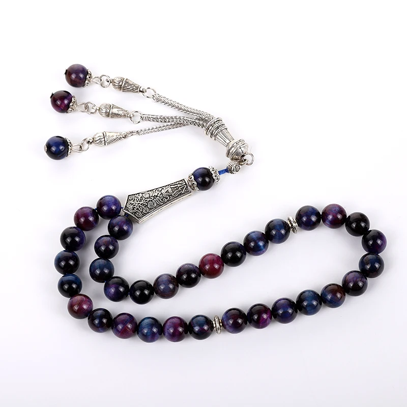 

8 мм 33 бусины натуральный тигровый глаз камень Тасбих арабский драгоценный камень четки мисбах четки арабская мода Ид аль Фитр подарок