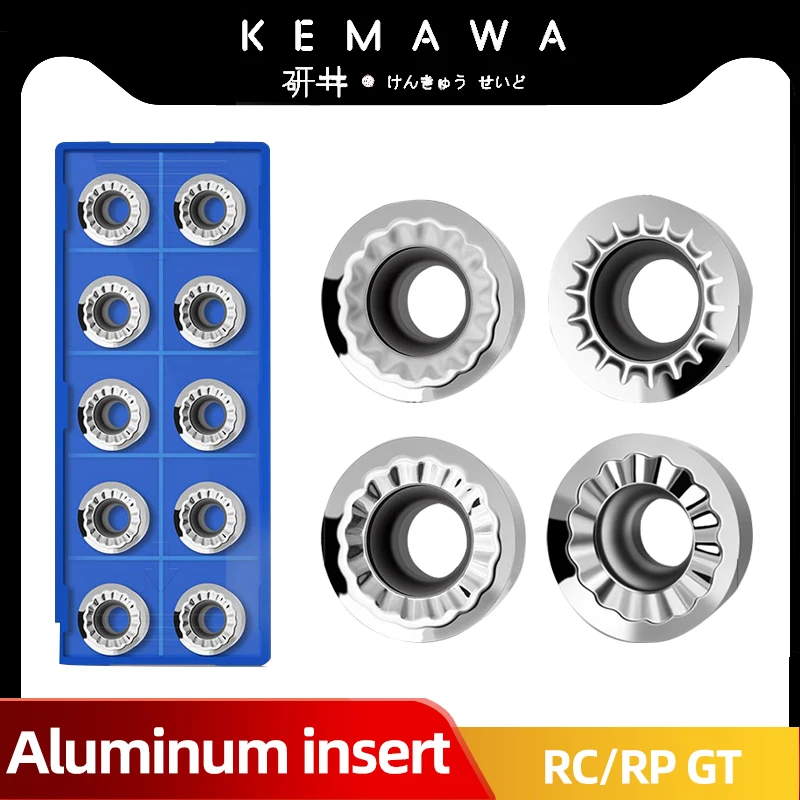 KEMAWA  Alunminum Insert RPGT08T2 RPGT1003 RPGT10T3 H01 Carbide End Milling Tool CNC Milling Insert turning tool