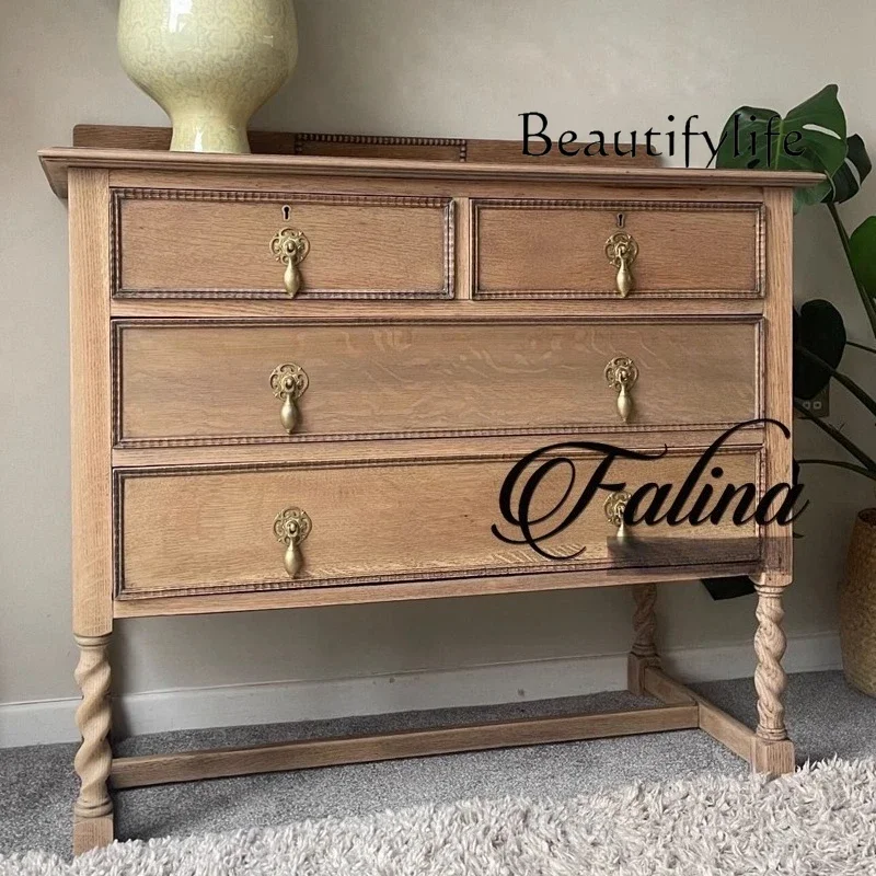 

WM American log style old chest cabinet integrated solid wood wall drawer storage side cabinet