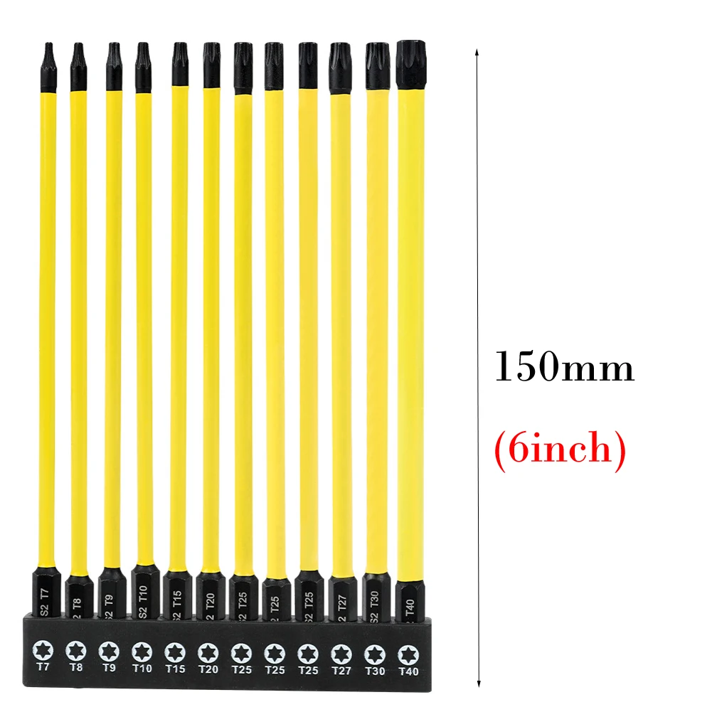 

150mm Extended Magnetic For Torx Star Bit With Hole For T15 For T25 For T30 T40 Screw Driver Hands Tools Accessories