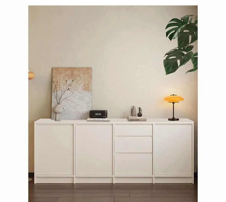 Pure white sideboard, cream style household pantry cabinet, kitchen cabinet against the wall, new living room storage cabinet