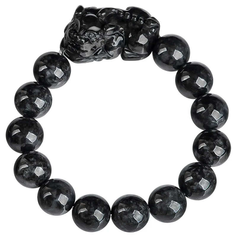 Natural Wuji Jadeite Pixiu Bracelet Amulet Burmese Jade Gifts for Women Charm Designer Bangle Carved Gemstone Accessories