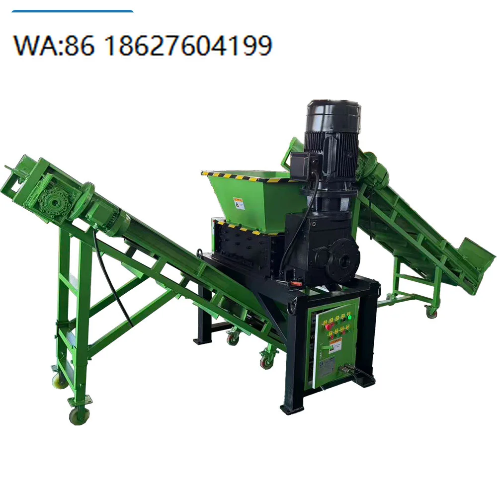 Dual Shaft Industrial Shredder Recycles Euro Pallets Plastic Pallets Rubber & Construction Wood Mixed Metal Waste