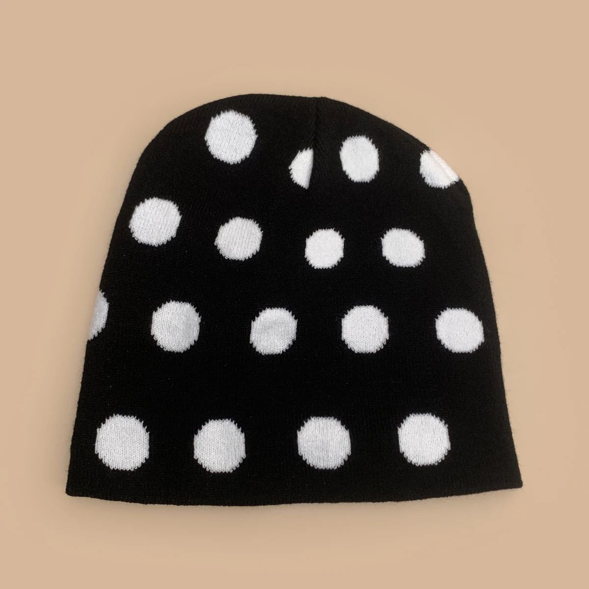 Retro Personal Jacquard Round Wave Dots Knitted Hats New Men Women Warm Color Block Versatile Niche Fashion Casual Ins Beanies 6