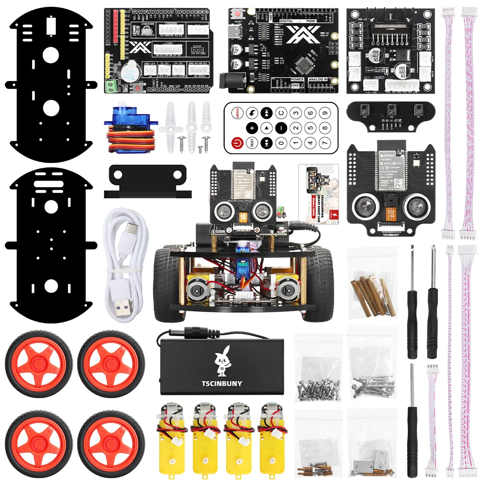 Tscinbuny Smart Robot Starter Kits for Arduino Programmable Project ESP32 Camera Professional Diy Electronic Educational Robotic