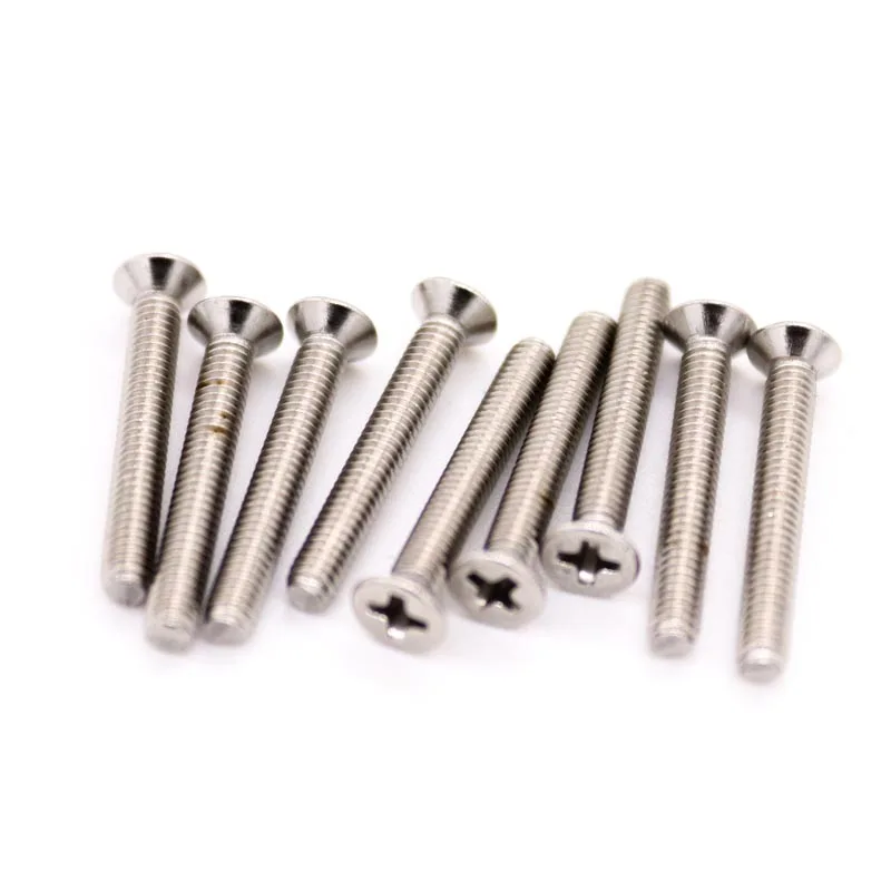 5/10/50x M1 M1.2 M1.4 M1.6 M2 M2.5 M3 M3.5 M4 M5 M6 M8 304 Stainless Steel GB819 Cross Phillips Flat Countersunk Head Screw Bolt