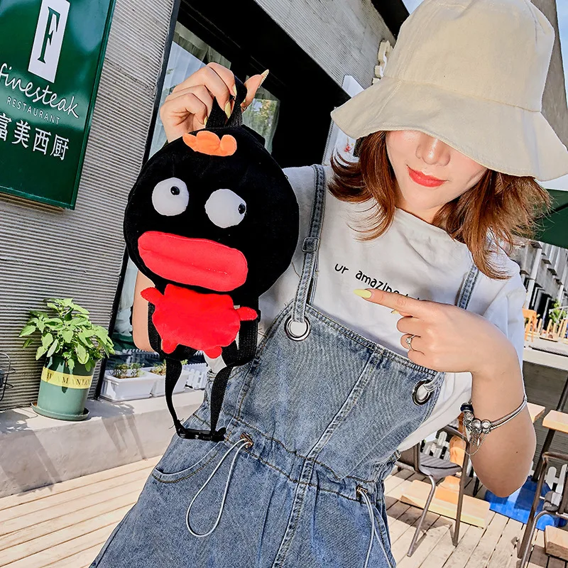 25cm New Kids Fashion Small Monster Plush Backpack Children's Cute Coin Purse Birthday Gifts Cartoon Phone Key Storage Bag