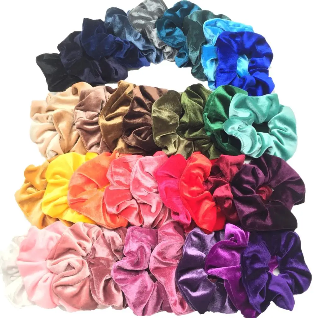 6pcs/lot Hair Scrunchies Accessories Elastic Band Holder Headwear Ties Tie Dye Color Leopard Velvet Neon Women Girls Scrunchy