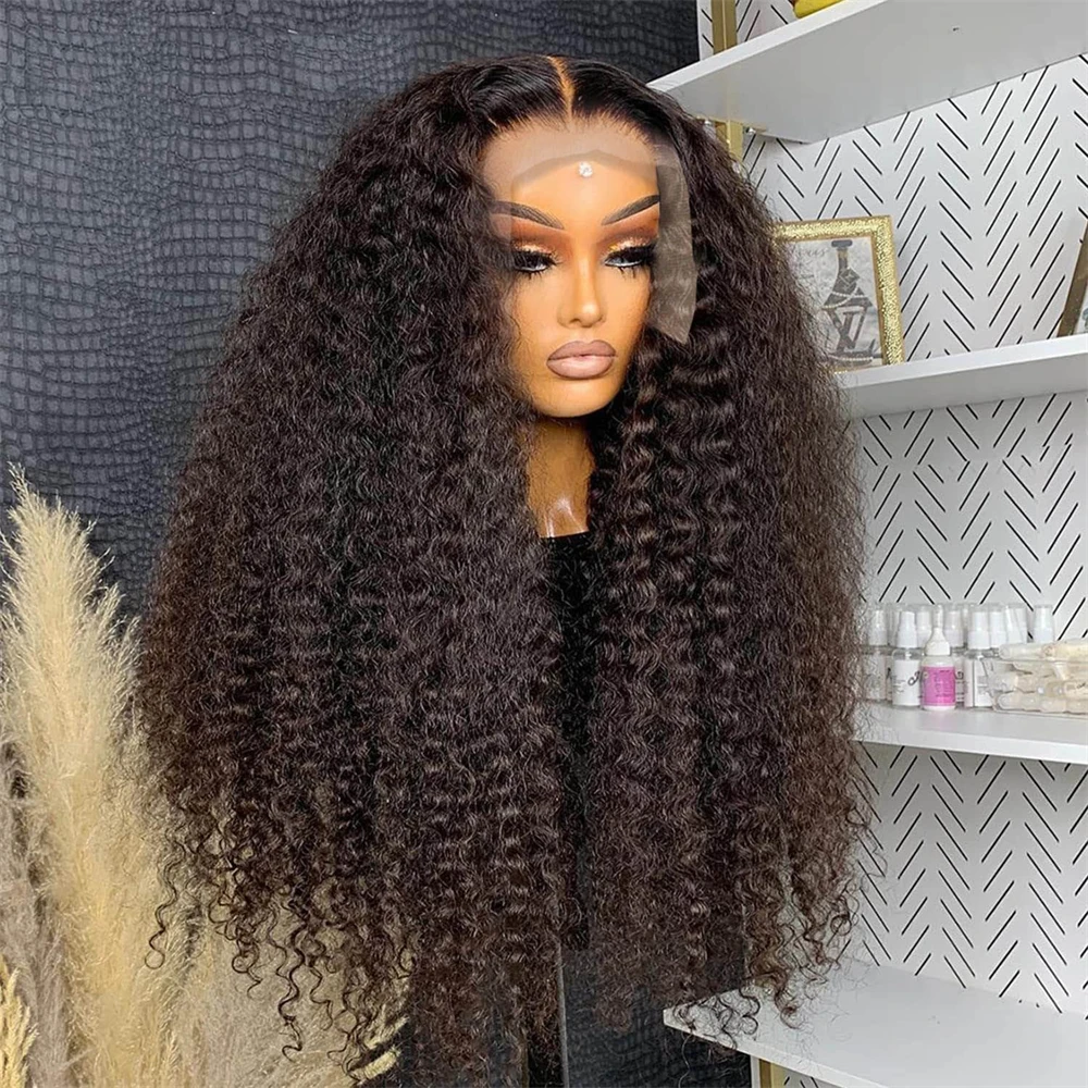 30-calowe kręcone peruki z ludzkich włosów dla czarnych kobiet 13x4 Lace Deep Wave Frontal Wigs Water Wave Lace Front Human Hair Wig