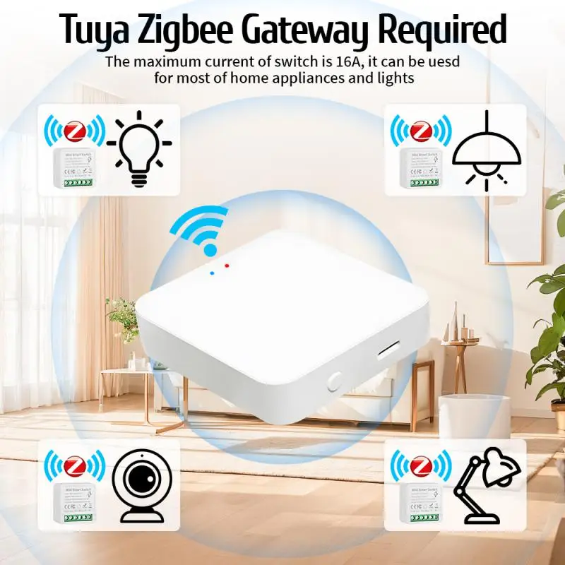 Aubess Tuya ZigBee умный переключатель DIY мини умный выключатель 16A с поддержкой мониторинга мощности синхронизации голосовое управление Alexa Google Home