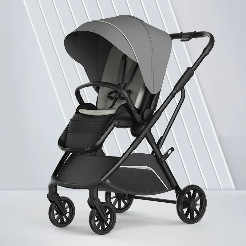 Lightweight Baby Stroller High Landscape Foldable Can Sit and Lie Down Stroller Can Take on The Plane Four Wheel Stroller