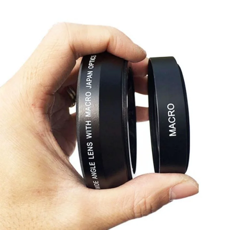 72mm 67mm 62mm Convertitore obiettivo grandangolare di alta qualità Adattatore 0,43X Lenti digitali Deluxe ad altissima risoluzione per fotocamera DSLR