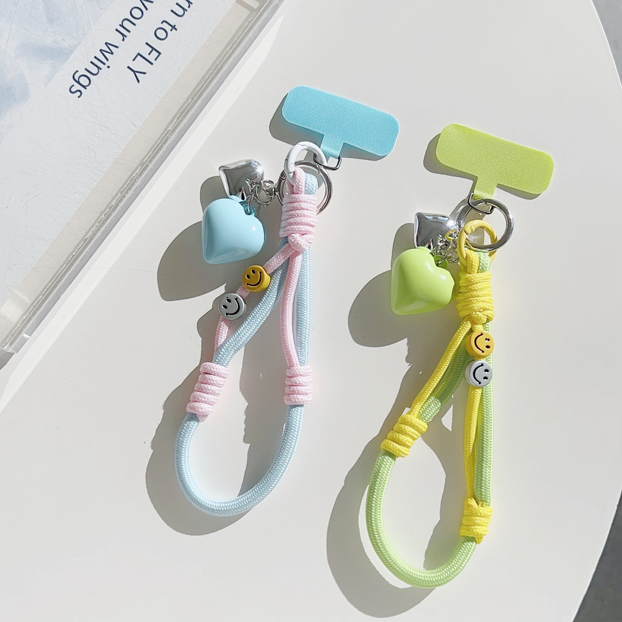 

Cute Trendy Pastel Short Phone Case Lanyard Wrist Strap Durable Macaron Color Phone Charm Chain for Women