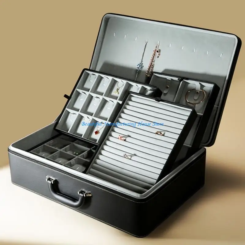 

E56A Elegant Large 6 Layer Jewelry Storage Organizers for Showcasing and Travel Needs