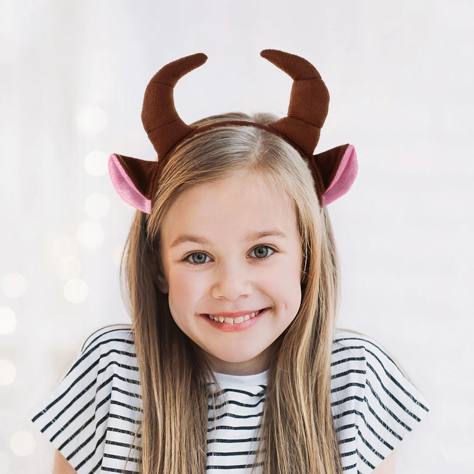 

Horn Headdress Set Bull Horns Headband Cow Ears Tail Hair Accessories Costume Highland Fabric Men Women