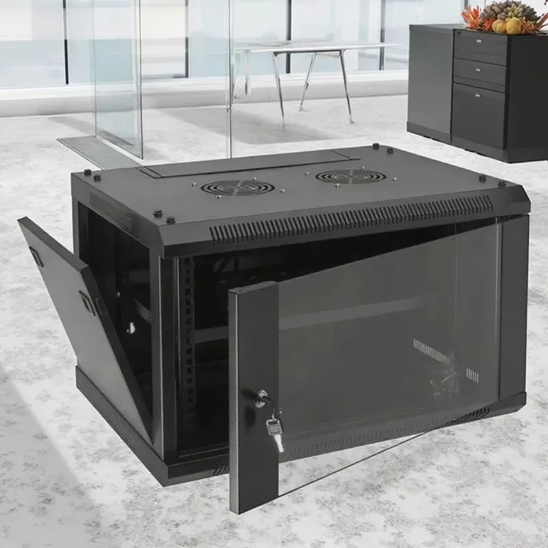 600mm Depth Steel Rack Cabinets with Glass Door 19 Inch Standard 6U/9U/12U Models Networking Shelf Tray Used Stock