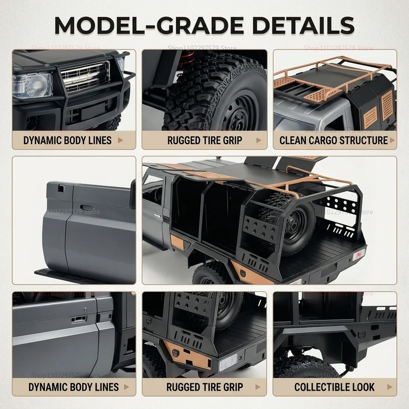 1:12 MN82S 4WD RC Offroad Pickup Crawler Truck 2.4G Remote Control All Terrain Vehicle With LED Headlight Outdoor Hobby Toy Gift