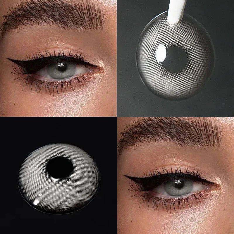 Visuashow Natural Blue Colored Contact Lenses | Small Pupil | Yearly Eyes Cosmetics Color Lens for Summer, Autumn & Holidays