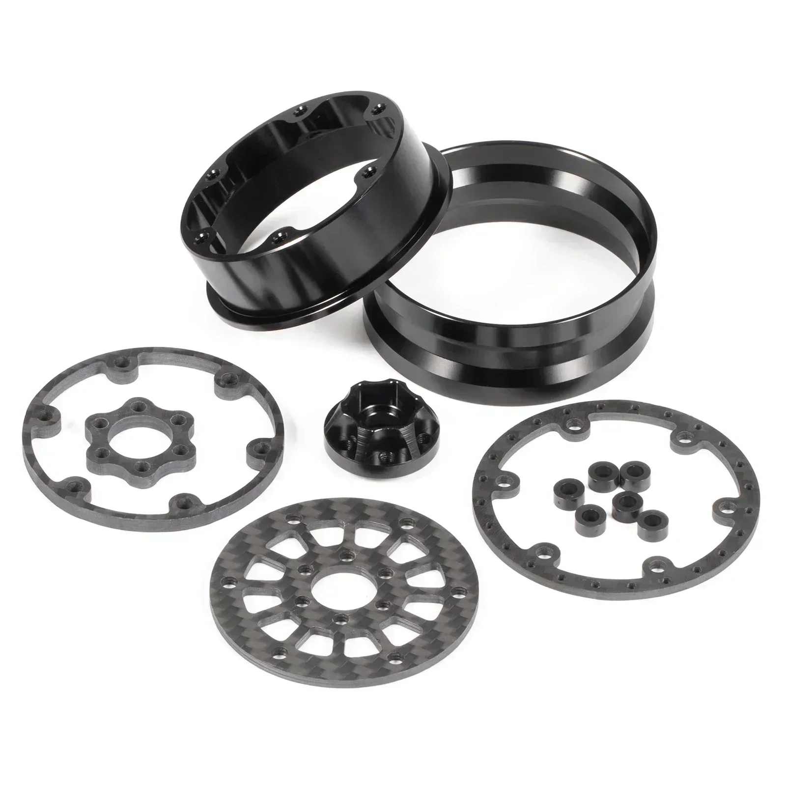 Ultra Lightweight Carbon Aluminum 1.9 Beadlock Wheels Adjustable Offset for 1/10 RC Crawler SCX10 Capra TRX4 VS4-10 H10 OPTIC