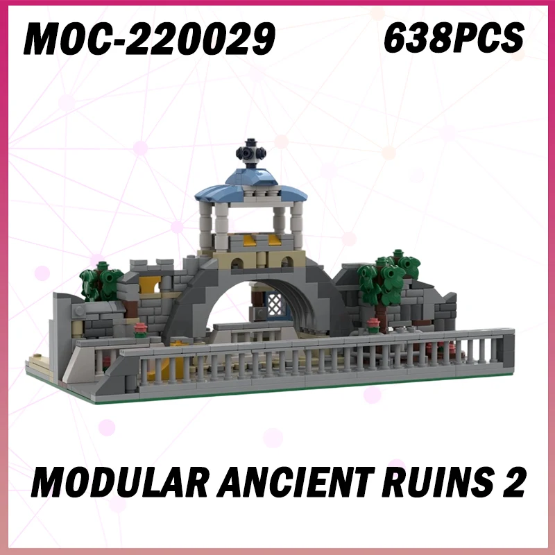 

638PCS MOC-220029 Modular Ancient Ruins Building Block Model Small Particle Brick High Compatibility DIY Set Creative Xmas Gifts