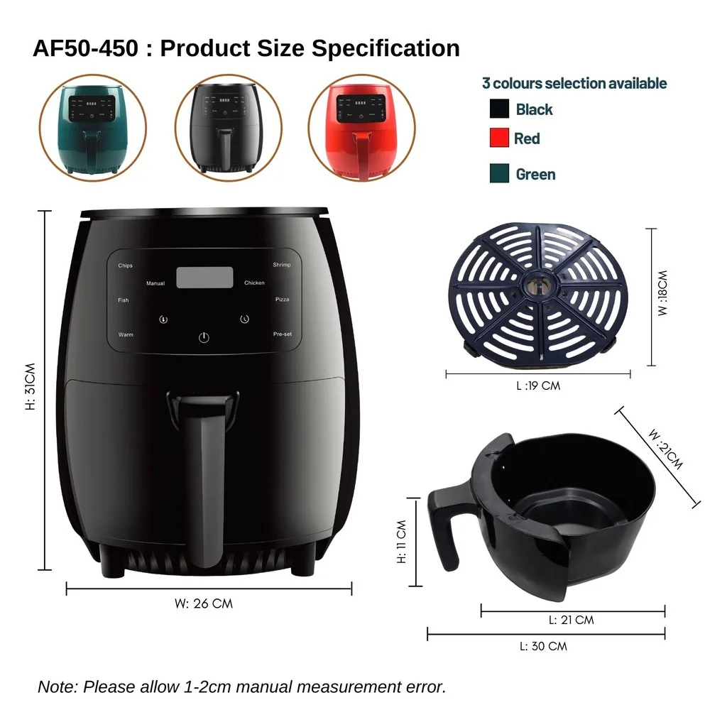 wholesale Freidora de aire caliente táctil digital, horno eléctrico inteligente multifunción para asar en microondas con temporizador