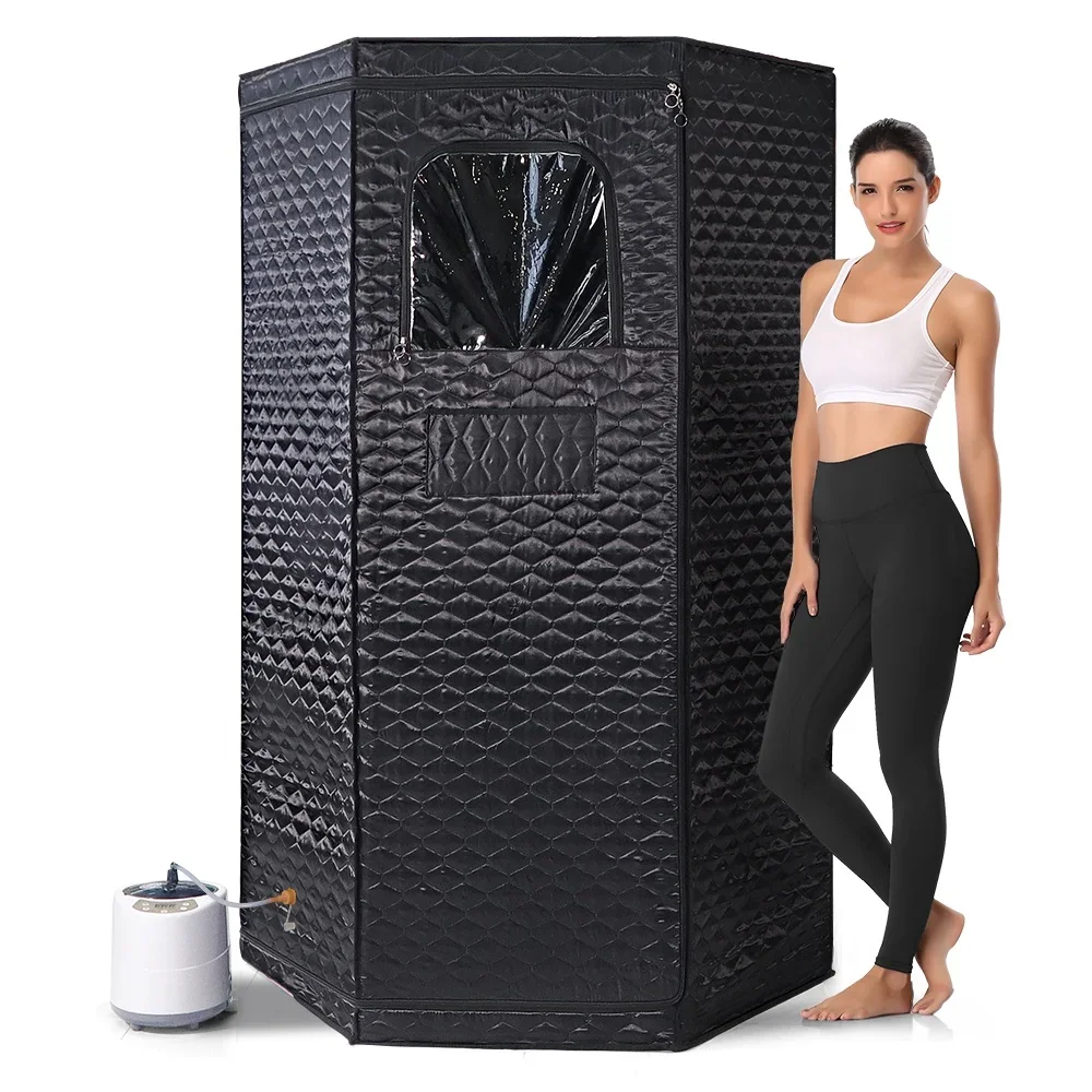 

Fuerle Portable Steam Home Sauna Tent Full Body Folding 1 Person Sauna Tent With Foldable Chair