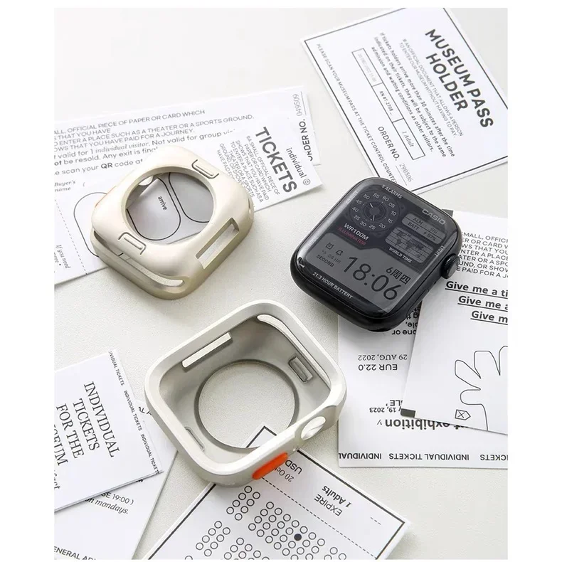 Silicone Sport Bumper Soft Case For Apple Watch 10 9 8 7 6 SE 5 Anti-drop Matte Cover For iwatch 46mm 49mm 41mm 40mm 44mm 45mm image 4
