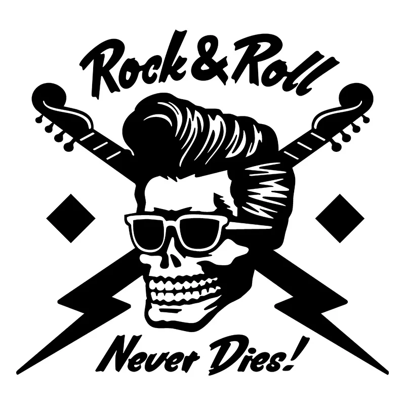 

M392# Car Sticker Rock And Roll Never Dies Waterproof Vinyl Decal Car Accessories Pegatinas Para Coche DIY Car Styling